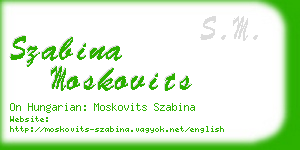 szabina moskovits business card